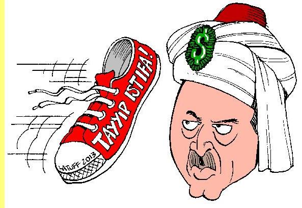 O novo sulto, cartoon de Latuff.
