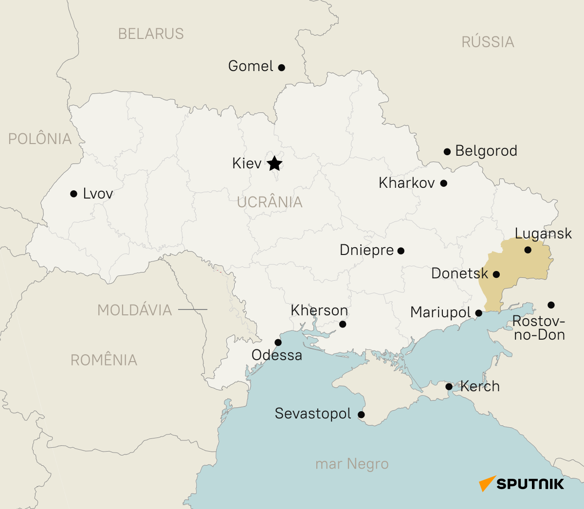 Mapa da Ucrânia.