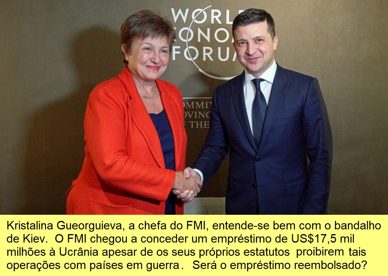 A chefa do FMI e Zelensky .