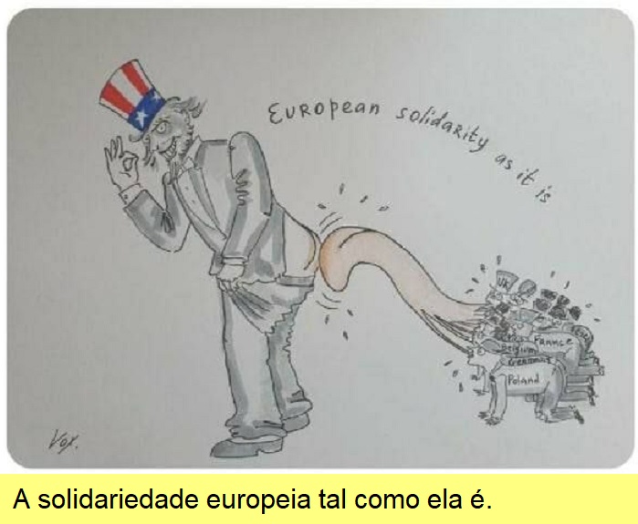 Solidariedade europeia, cartoon.