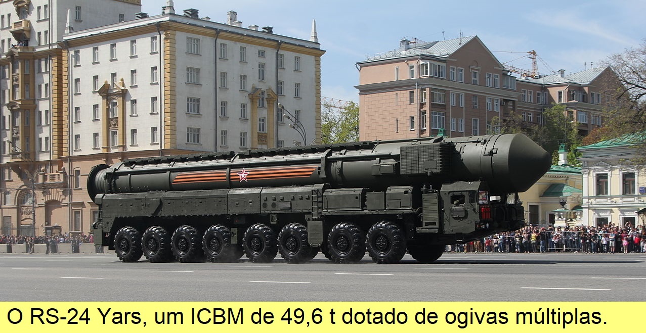 O RS-24 Yars, um ICBM de ogivas múltiplas.