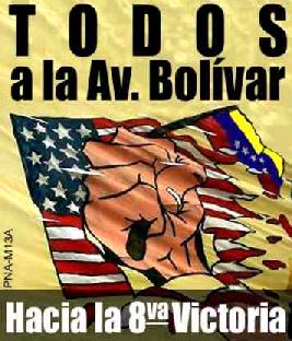 Cartaz da marcha de 06/Jun/2004 em apoio da Revolu��o Bolivariana.